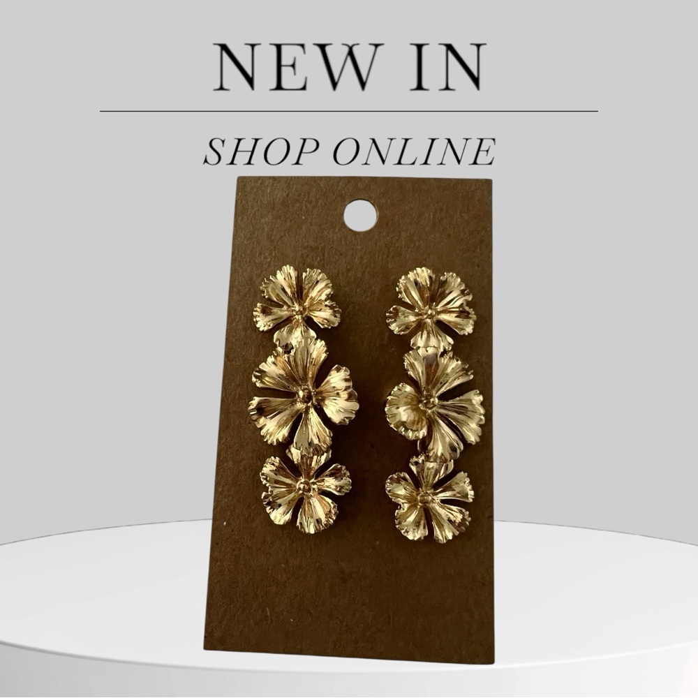 Elegant Gold Floral Earrings